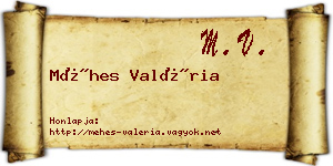 Méhes Valéria névjegykártya